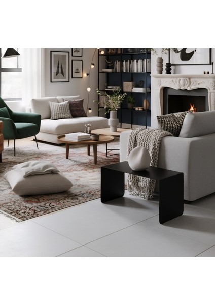 Pastel Minimalist Metal Yan Sehpa | Modern Dekoratif Salon & Ofis Dekorasyonu modelleri