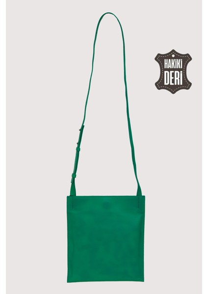 Hakiki Deri Kadın Omuz Çantası Yeşil SMR8978