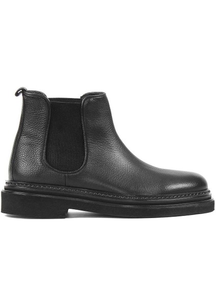 Erkek Siyah Deri Chelsea Bot