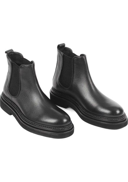 Erkek Siyah Deri Chelsea Bot