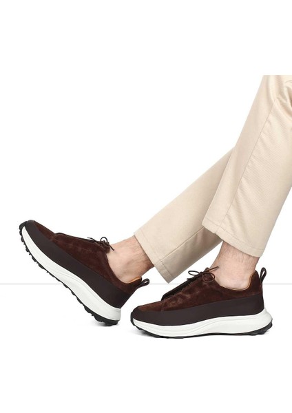 Erkek Kahverengi Kalın Tabanlı Süet Deri Sneaker fiyatları