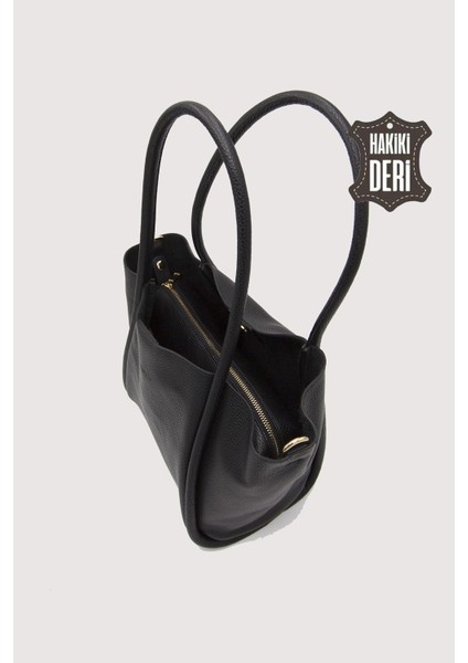 Hakiki Deri Kadın Organizerlı Omuz Çantası Siyah SMR9205 indirimleri