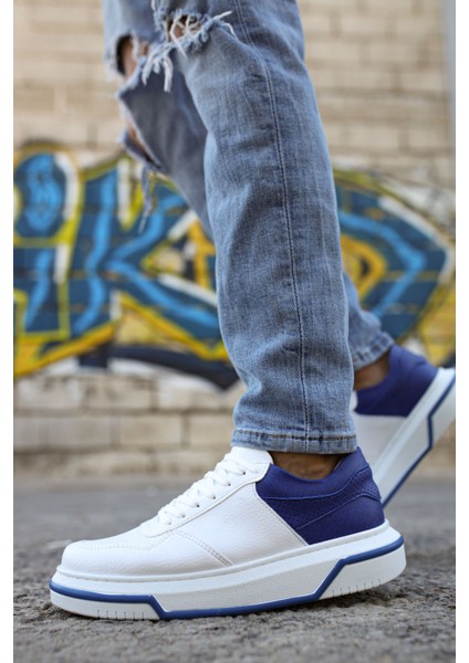 MN075 - Cbt Signature Erkek Ayakkabı Beyaz / Sax Mavı