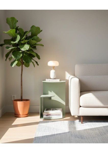 Pastel Minimalist Metal Yan Sehpa | Modern Dekoratif Salon & Ofis Dekorasyonu indirimleri