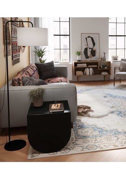 Pastel Minimalist Metal Yan Sehpa | Modern Dekoratif Salon & Ofis Dekorasyonu