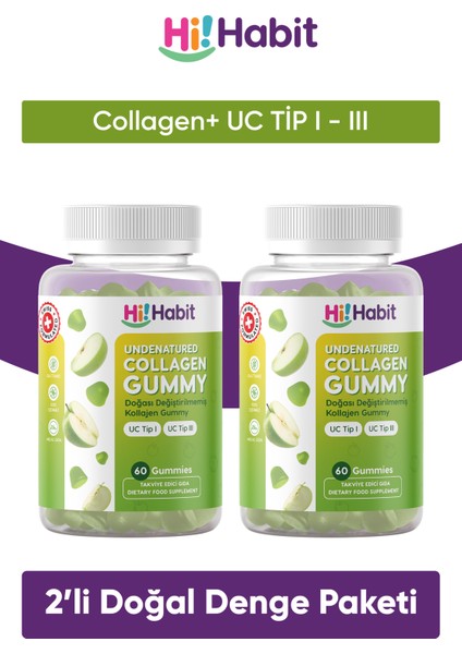 Doğası Değiştirilmemiş Kolajen Gummy 60 Adet – Uc Tip I & Iıı Undenatured Kollajen (60 Günlük)