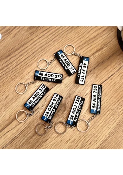 Kişiye Özel Plaka Anahtarlık Çiftli Set (2 Adet) - Isimli ve Plakalı Araç Anahtarlığı
