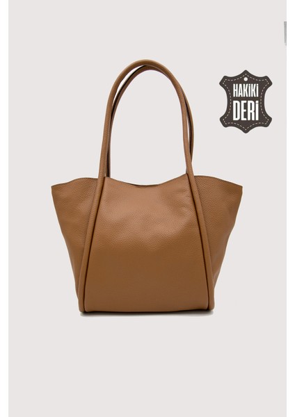 Hakiki Deri Kadın Organizerlı Omuz Çantası Taba SMR9205 modelleri