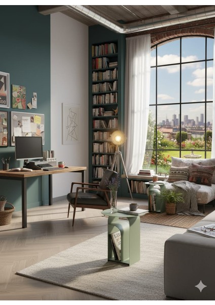 Pastel Minimalist Metal Yan Sehpa | Modern Dekoratif Salon & Ofis Dekorasyonu fiyatları