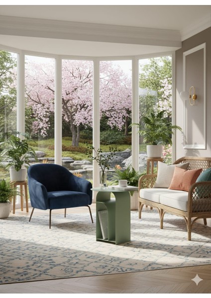 Pastel Minimalist Metal Yan Sehpa | Modern Dekoratif Salon & Ofis Dekorasyonu modelleri