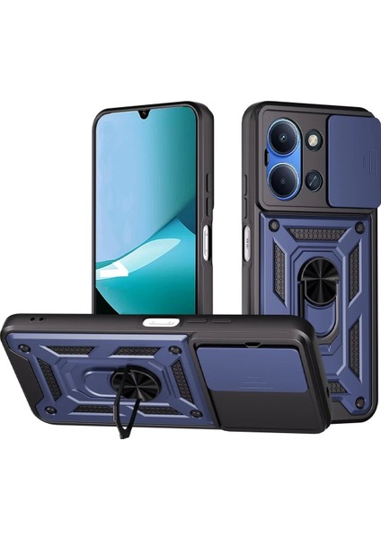 Redmi 15C 4g Pars Lens Yüzüklü Silikon - LACIVERT-(5796)