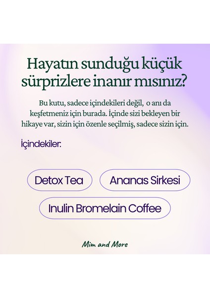 Clean Hediye Kutusu | Detox Tea, Ananas Sirkesi, Inülin Kahve – Doğal Arınma Seti modelleri