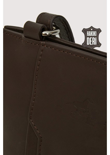 Hakiki Deri Kadın Deri Omuz Çantası Kahverengi SMR562