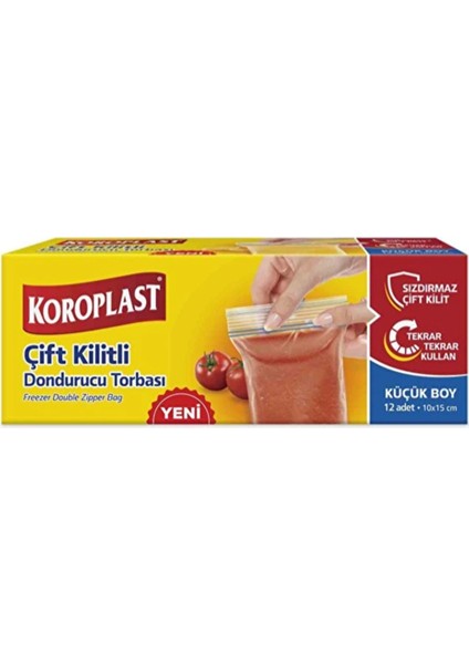 Çift Kilitli Dondurucu Torbası Küçük Boy