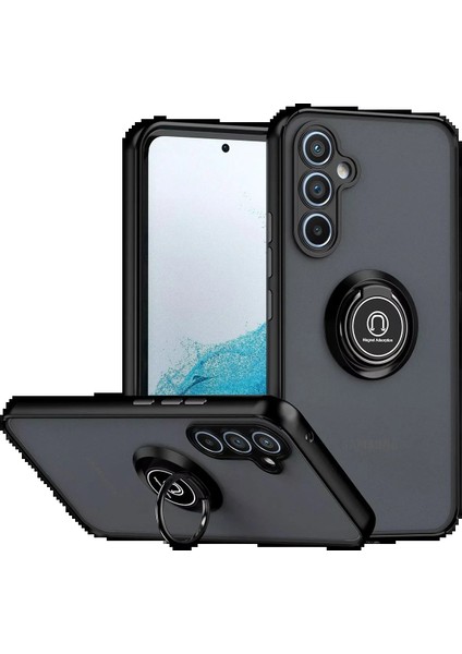 S25 Fe Montreal Yüzüklü Silikon Kapak - SIYAH-(5796)