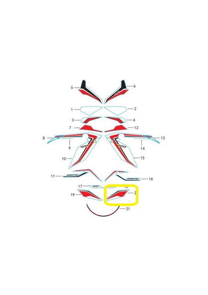 SRK400RR Ön Çamurluk Stıcker Sol fiyatları
