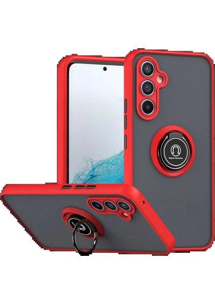 S25 Fe Montreal Yüzüklü Silikon Kapak - KIRMIZI-(5796)