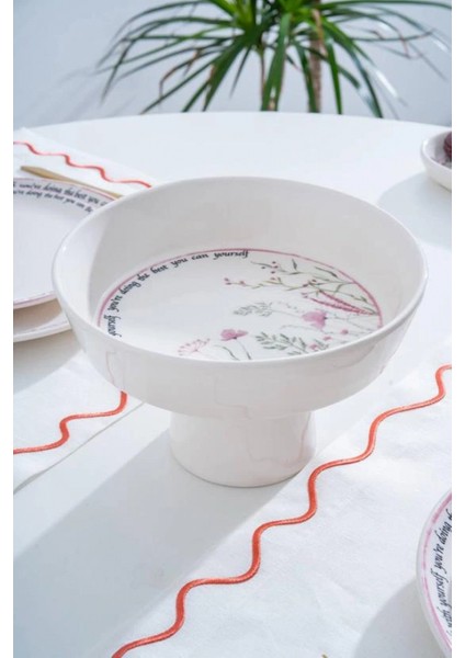 HCA9092 Laila Ayaklı Seramik Meyvelik 22 cm