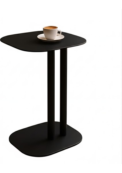 Pastel Minimalist Metal Yan Sehpa | Modern Dekoratif Salon & Ofis Dekorasyonu