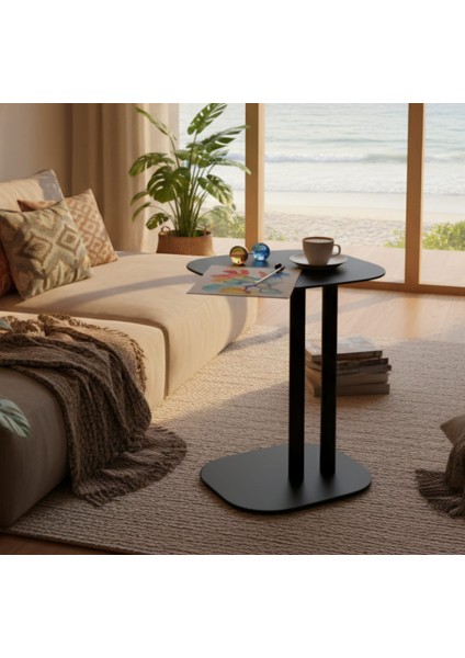 Pastel Minimalist Metal Yan Sehpa | Modern Dekoratif Salon & Ofis Dekorasyonu fırsatları