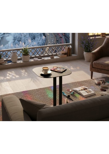 Pastel Minimalist Metal Yan Sehpa | Modern Dekoratif Salon & Ofis Dekorasyonu indirimleri