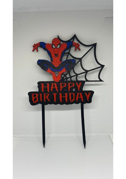 Örümcek Adam Pasta Süsü (Kırmızı) modelleri