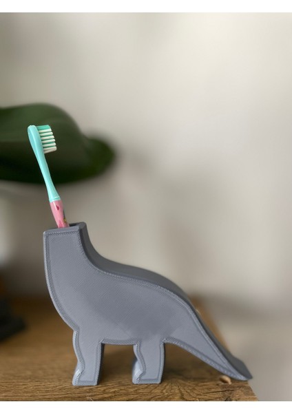 Dinozor Diş Fırçası Tutucu (3d Baskı) Gri fiyatları