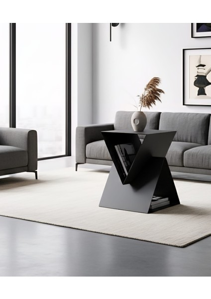 Pastel Minimalist Metal Yan Sehpa | Modern Dekoratif Salon & Ofis Dekorasyonu