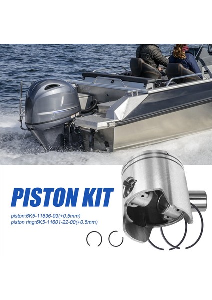 6K5-11636-03 6K5-11636-03-00 Piston (+0 50) 6K5-11601-22-00 Piston Halkası (+0 5mm) Yamaha 60HP Için (Yurt Dışından) fırsatları