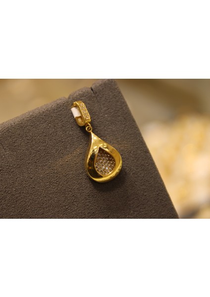 14 Ayar Altın Damla Model Kolye Ucu