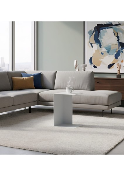 Pastel Minimalist Metal Yan Sehpa | Modern Dekoratif Salon & Ofis Dekorasyonu modelleri