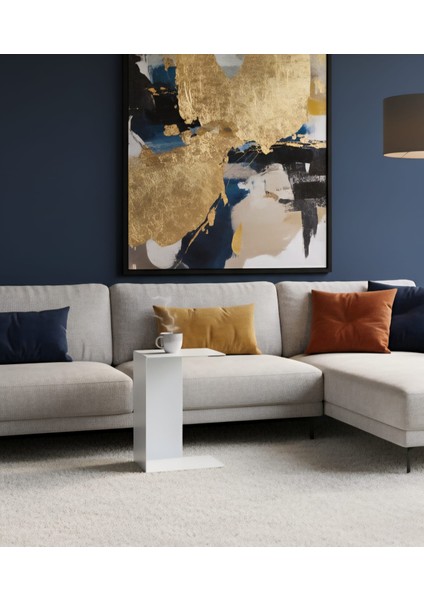 Pastel Minimalist Metal Yan Sehpa | Modern Dekoratif Salon & Ofis Dekorasyonu indirimleri