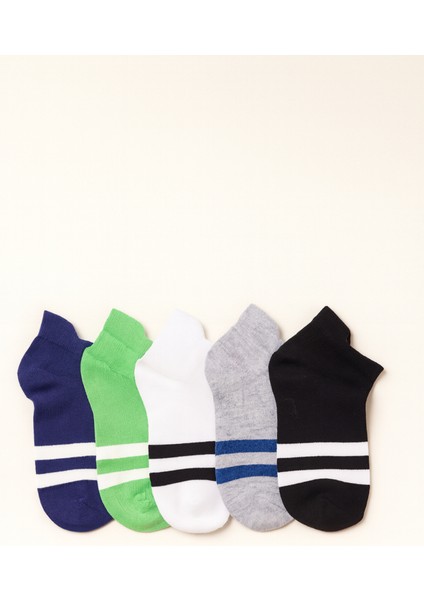 Erkek Çizgi Detaylı 5'li Patik Çorap modelleri