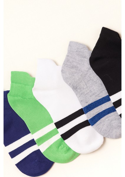Erkek Çizgi Detaylı 5'li Patik Çorap fırsatları