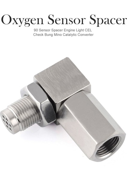 Evrensel O2 Oksijen Sensör Adaptörü 90 ° Derece 02 Bung Uzatma Katalitik Uzatma Ara Ara M18X1 5 Araç Fix Check Engine (Yurt Dışından) fırsatları