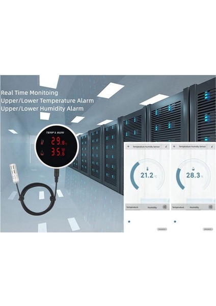 Tuya Wifi Sıcaklık ve Nem Sensörü Harici Prob Dijital LCD Ekran Iç Mekan Termometre Higometre Ab Fişi (Yurt Dışından)