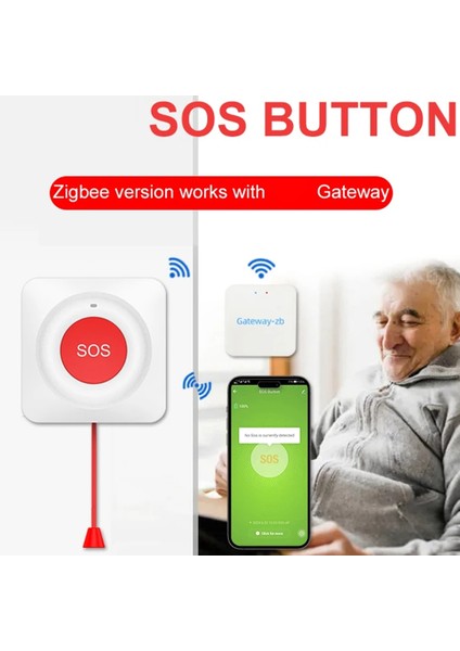 Akıllı Sos Düğmesi Kablosuz Bakıcı Pager Uyarı Verici Acil Durum Çağrı Düğmesi Çocuk Yaşlı Hasta Zigbee (Yurt Dışından) fiyatları