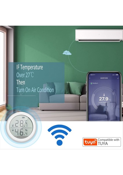 Wifi Akıllı Zigbee Sıcaklığı ve Nem Sensörü LCD Ekran Geçmişi Kayıt Akıllı Ev Güvenliği Uzaktan Kumanda (Yurt Dışından) fırsatları