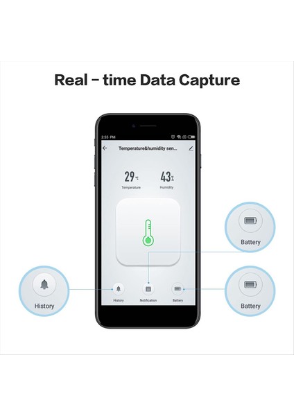 Wifi Akıllı Zigbee Sıcaklığı ve Nem Sensörü LCD Ekran Geçmişi Kayıt Akıllı Ev Güvenliği Uzaktan Kumanda (Yurt Dışından) indirimleri