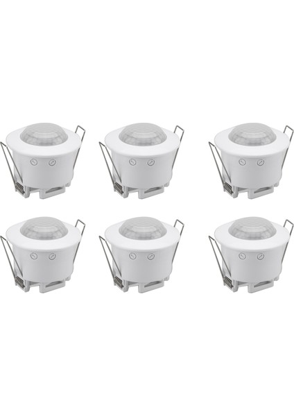 6x Tavan Gömülü Pır Hareket Sensörü Kızılötesi Koridor Depoları Için Ayarlanabilir Dedektör (Yurt Dışından)