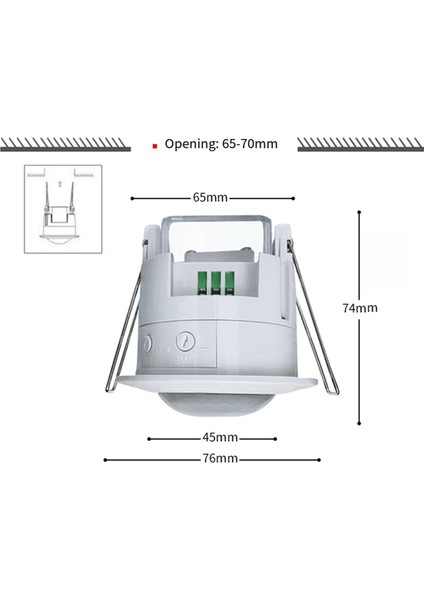 6x Tavan Gömülü Pır Hareket Sensörü Kızılötesi Koridor Depoları Için Ayarlanabilir Dedektör (Yurt Dışından) fırsatları