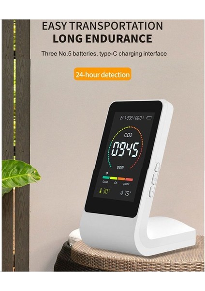 3 In1 Co2 Metre Akıllı Hava Si Dedektörü Dijital Sıcaklık Nem Sensörü Test Cihazı Hava Si Monitörü (Beyaz) (Yurt Dışından) fırsatları