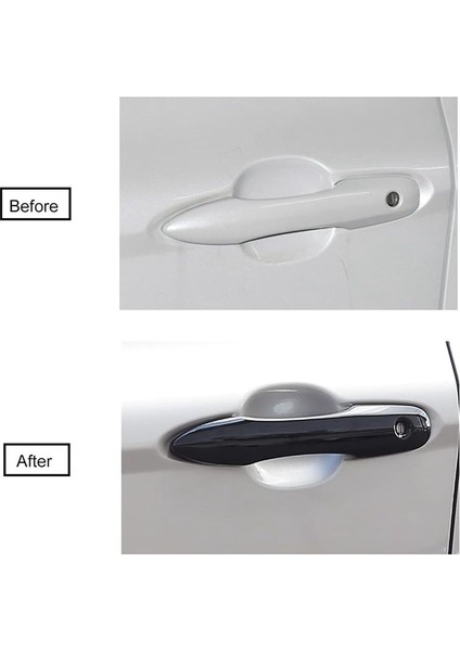 Toyota Camry Için 2018-2023 Corolla 2020-2023 Araba Kapı Tığlığı Kapak Trim Aksesuarları (Akıllı Anahtar Delikleri Yok Parlak Siyah) (Yurt Dışından) fırsatları