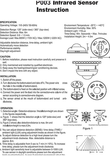 Hareket Dedektörü LED Hafif Insan Hareket Kızılötesi Dedektör 360 Derece Tavan Tesisat Koridoru Banyo Tavan (Yurt Dışından) fırsatları