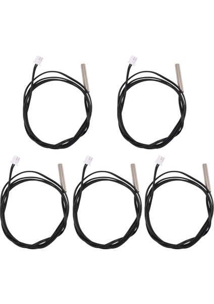5pcs 1 Metre Su Geçirmez Sıcaklık Sensörü Probu Paslanmaz Çelik 10K 3950 Ntc Termistör Probu Dijital Sıcaklık Transimitör Uzatma Kablosu Cpu Sıcaklık Sensörü Siyah ve Gümüş (Yurt Dışından)