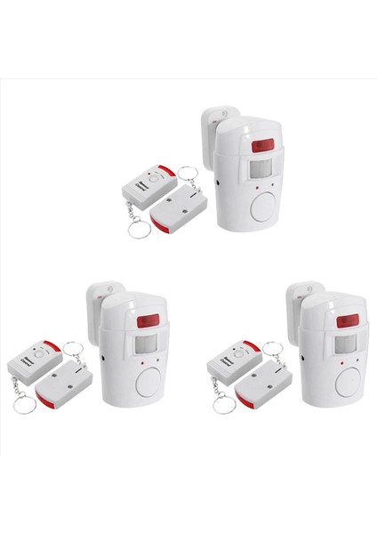 3x Kızılötesi Hareket Sensörü Alarmı - Ev/garajlar/dükkanlar Için Uygun 2 Uzaktan Kumandalı Hırsız Alarmı (Yurt Dışından)