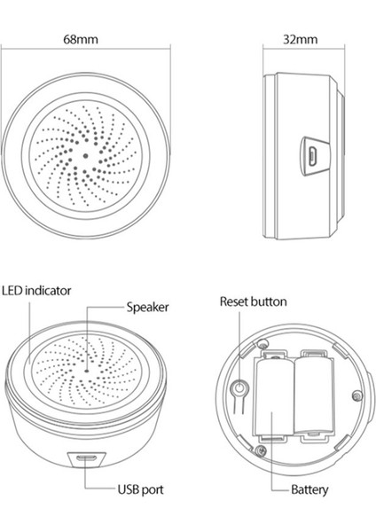 Zigbee Neo 90DB Ses ve Işık Sensörü Tuya Akıllı Yaşam Yerleşik Siren Alarm Sensörü (Yurt Dışından) fırsatları