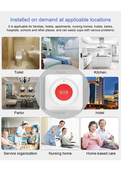 Akıllı Sos Düğmesi Kablosuz Bakıcı Pager Uyarı Verici Acil Durum Çağrı Düğmesi Çocuk Yaşlı Hasta Wifi (Yurt Dışından) indirimleri