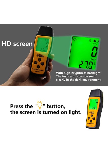 Elde Taşınan Karbon Monoksit Ölçer 80DB Işık Co Sızıntı Dedektörü Taşınabilir Handheld Co Detektörü Co Gaz Analizörü (Yurt Dışından) fırsatları