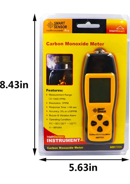 Elde Taşınan Karbon Monoksit Ölçer 80DB Işık Co Sızıntı Dedektörü Taşınabilir Handheld Co Detektörü Co Gaz Analizörü (Yurt Dışından) indirimleri